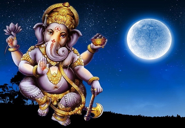 भगवान गणेश और चंद्रमा