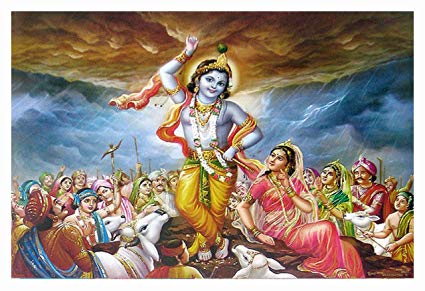 भगवान कृष्ण और गोवर्धन पर्वत